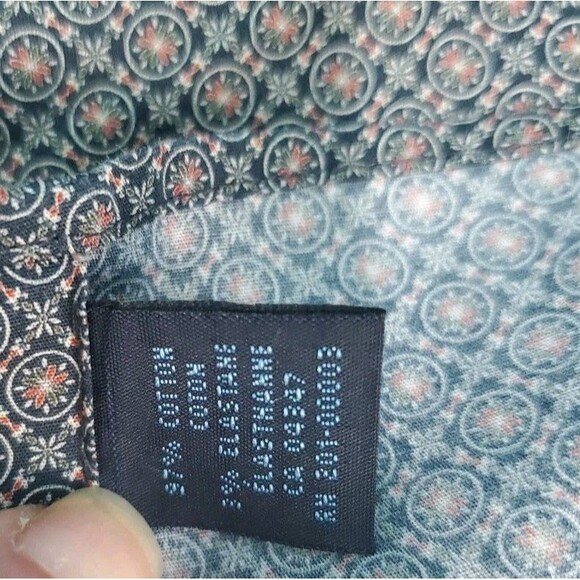 Mens Button Front Shirt Xl Geometric Print Collared Blu By Polifroni Lightweight - Picture 11 of 11